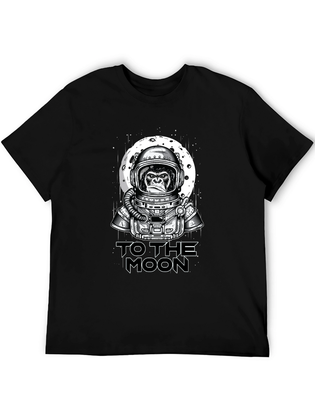 Ape Astronaut To The Moon Black T-Shirt