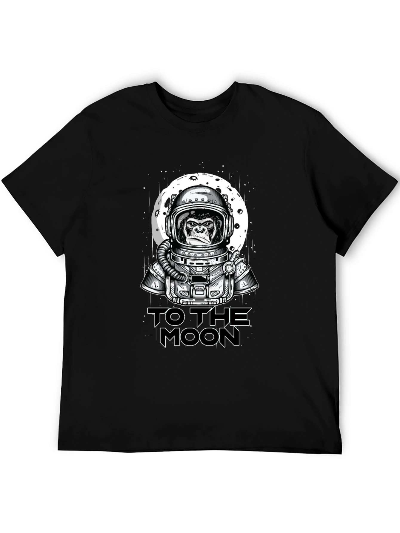 Ape Astronaut To The Moon Black T-Shirt