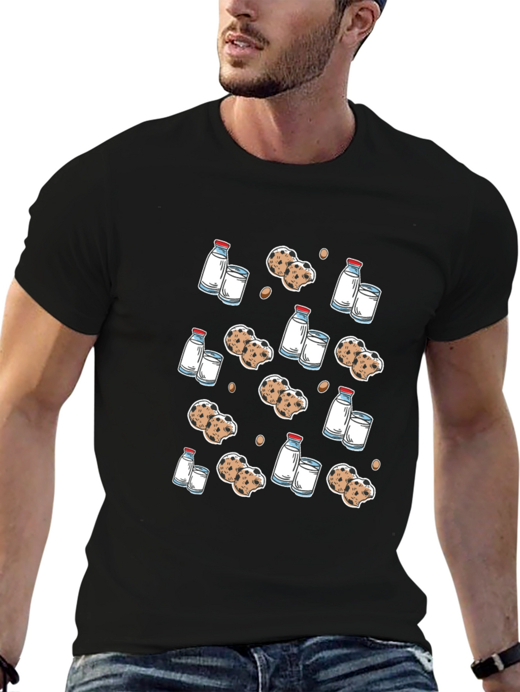 Milk & Cookies Graphic Tee - Black T-Shirt