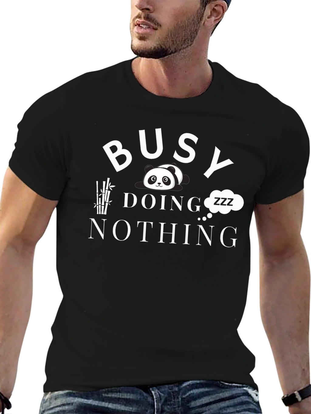 Busy Doing Nothing Panda T-Shirt