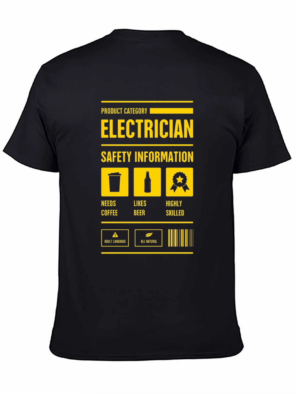 Electrician Safety Information Black T-Shirt