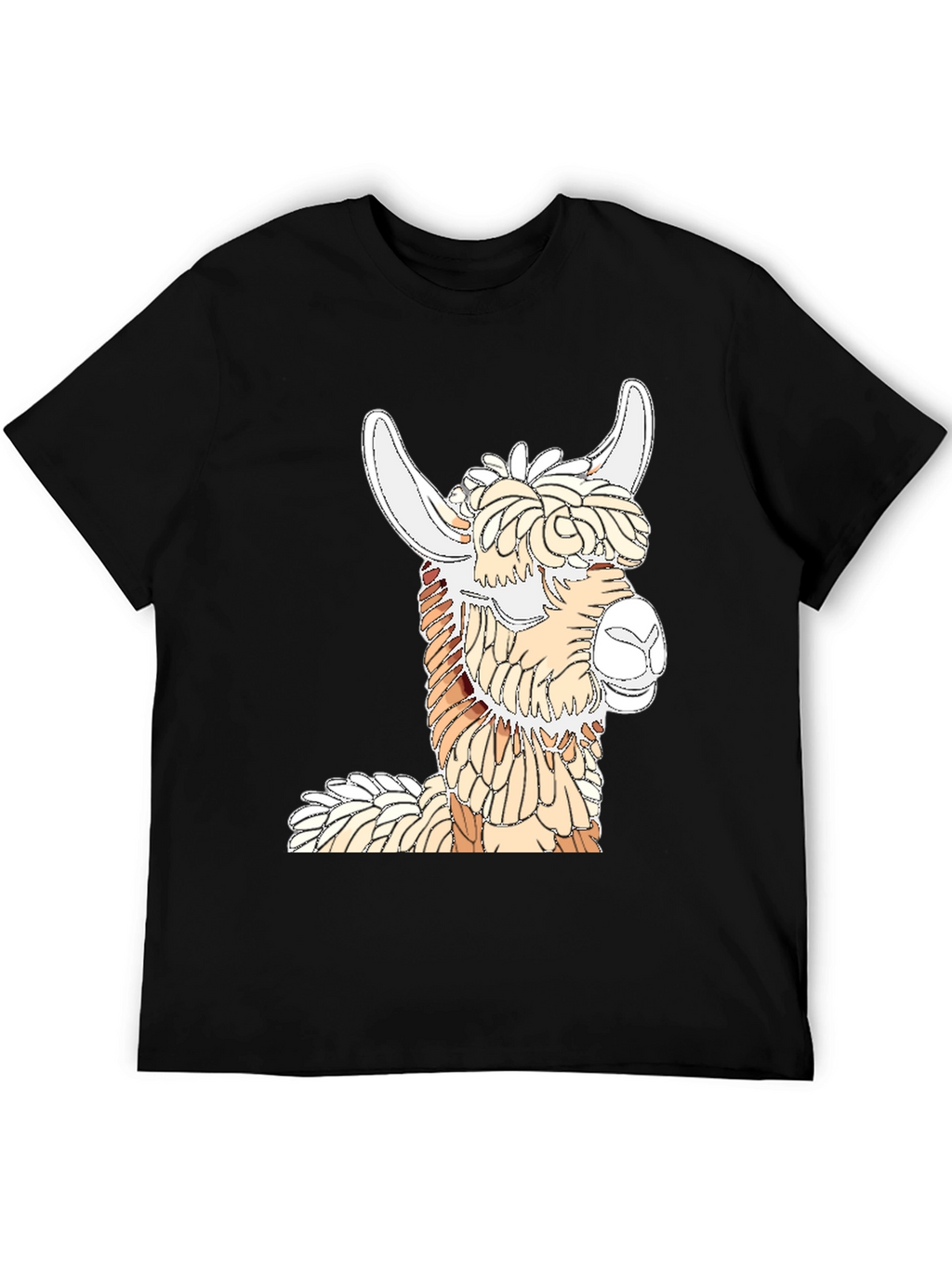 Llama Graphic Tee - Stylish Black Cotton T-Shirt
