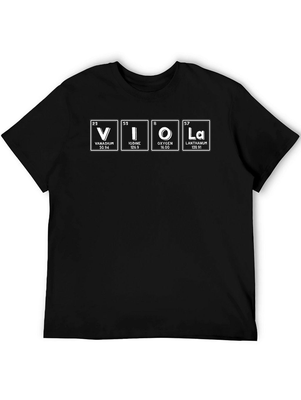 Viola Periodic Table Black T-Shirt - Science Music Gift