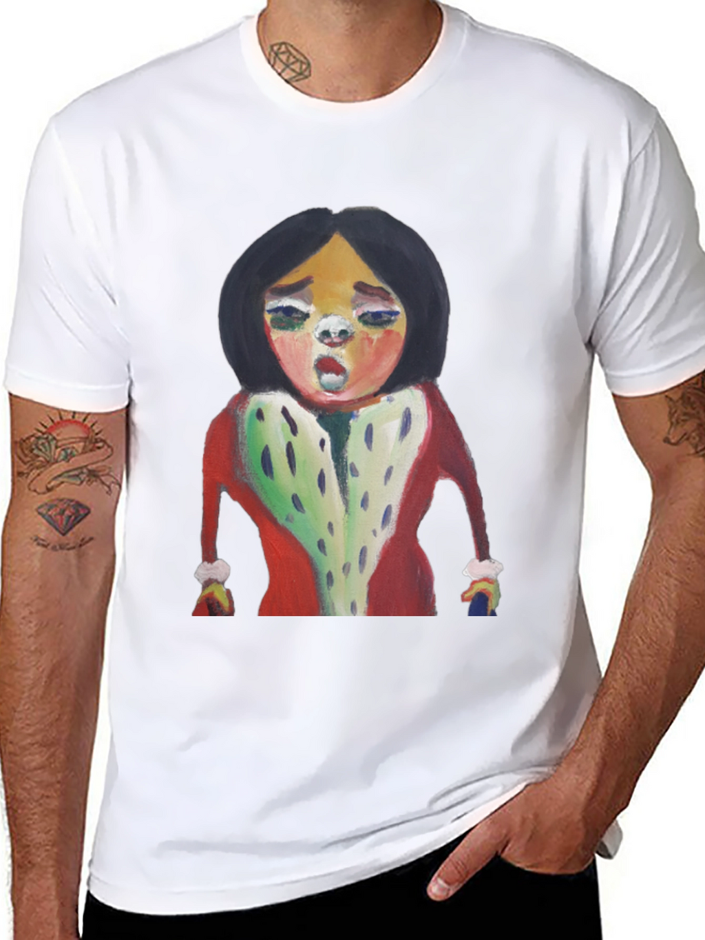 Unique Cartoon Graphic Tee - Black Cotton Casual Shirt