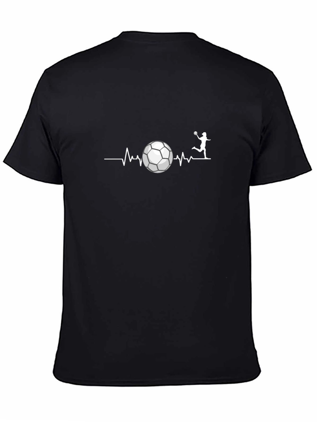 Heartbeat Soccer T-Shirt - Black Cotton Blend