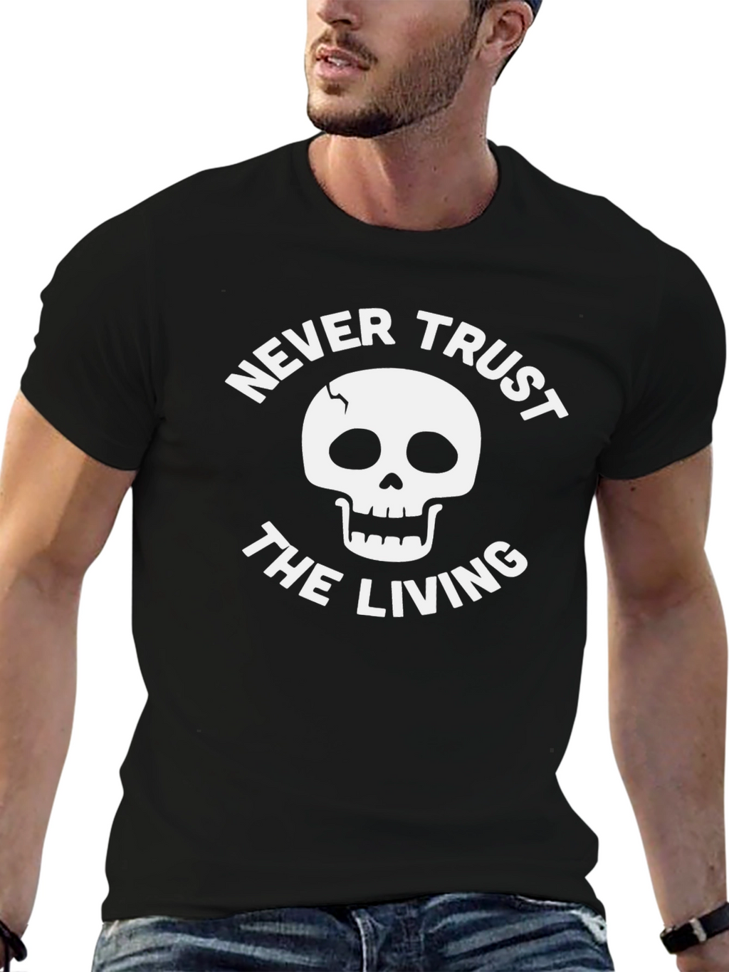 Never Trust the Living Skull Graphic T-Shirt