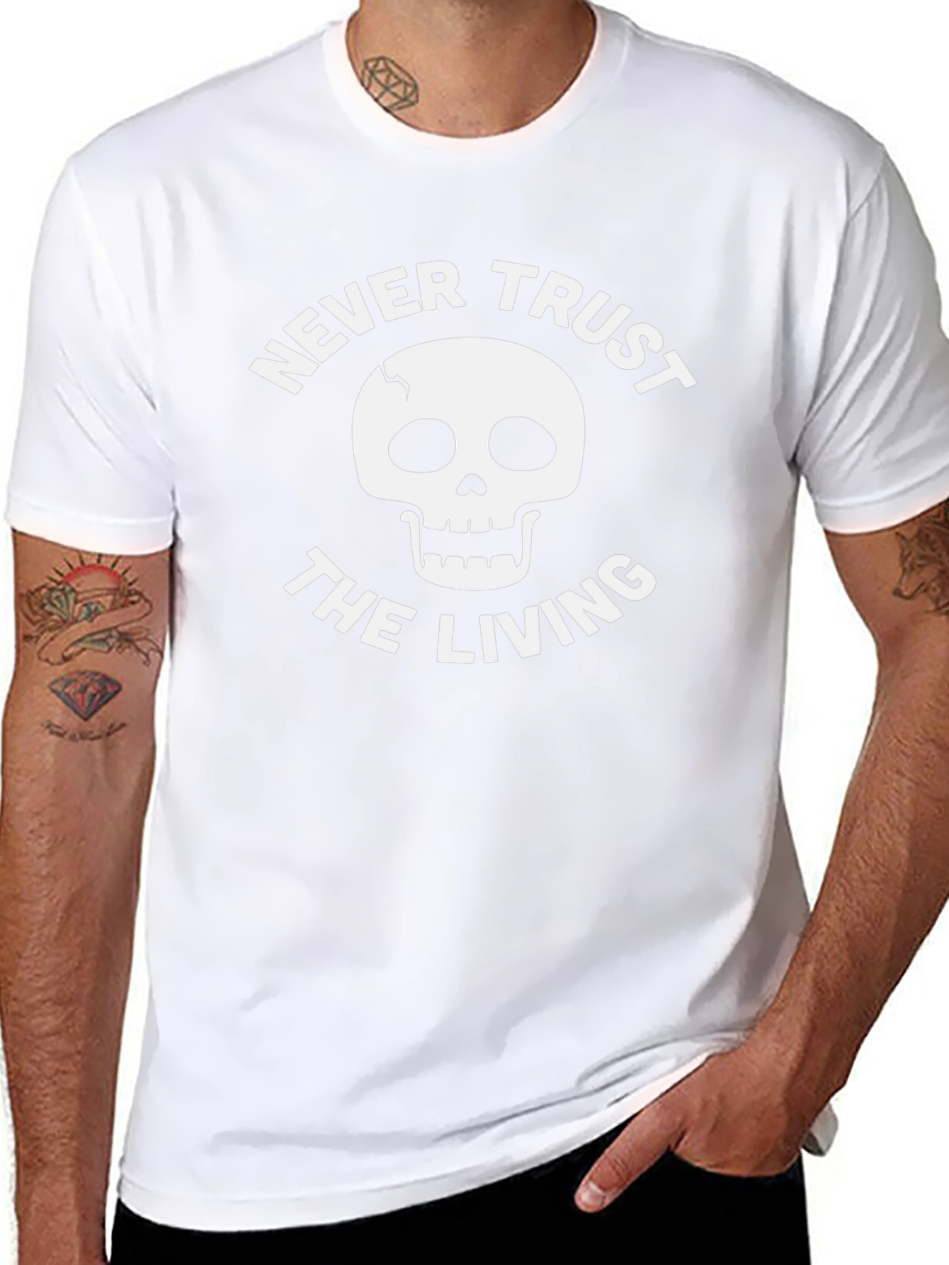 Never Trust the Living Skull Graphic T-Shirt