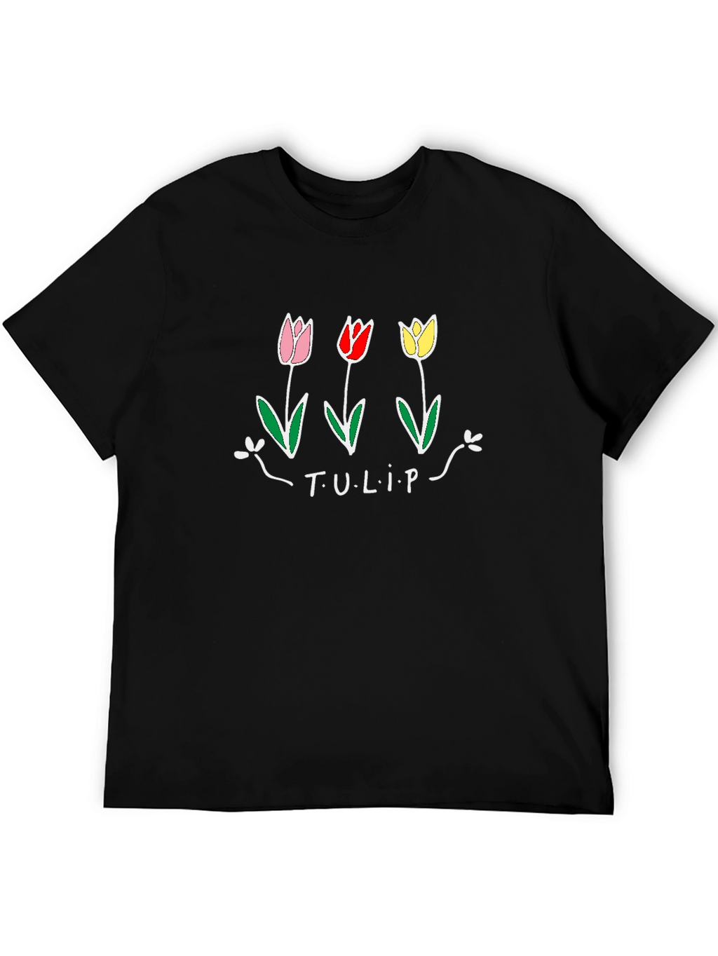Tulip Graphic T-Shirt - Black Unisex Tee