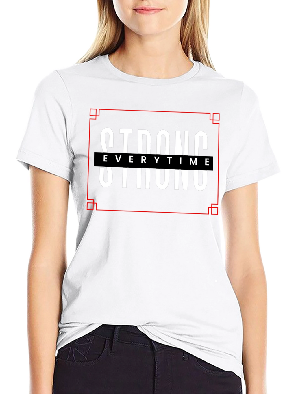 Strong Everytime Black Graphic T-Shirt