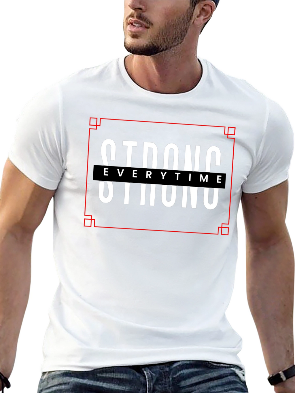 Strong Everytime Black Graphic T-Shirt