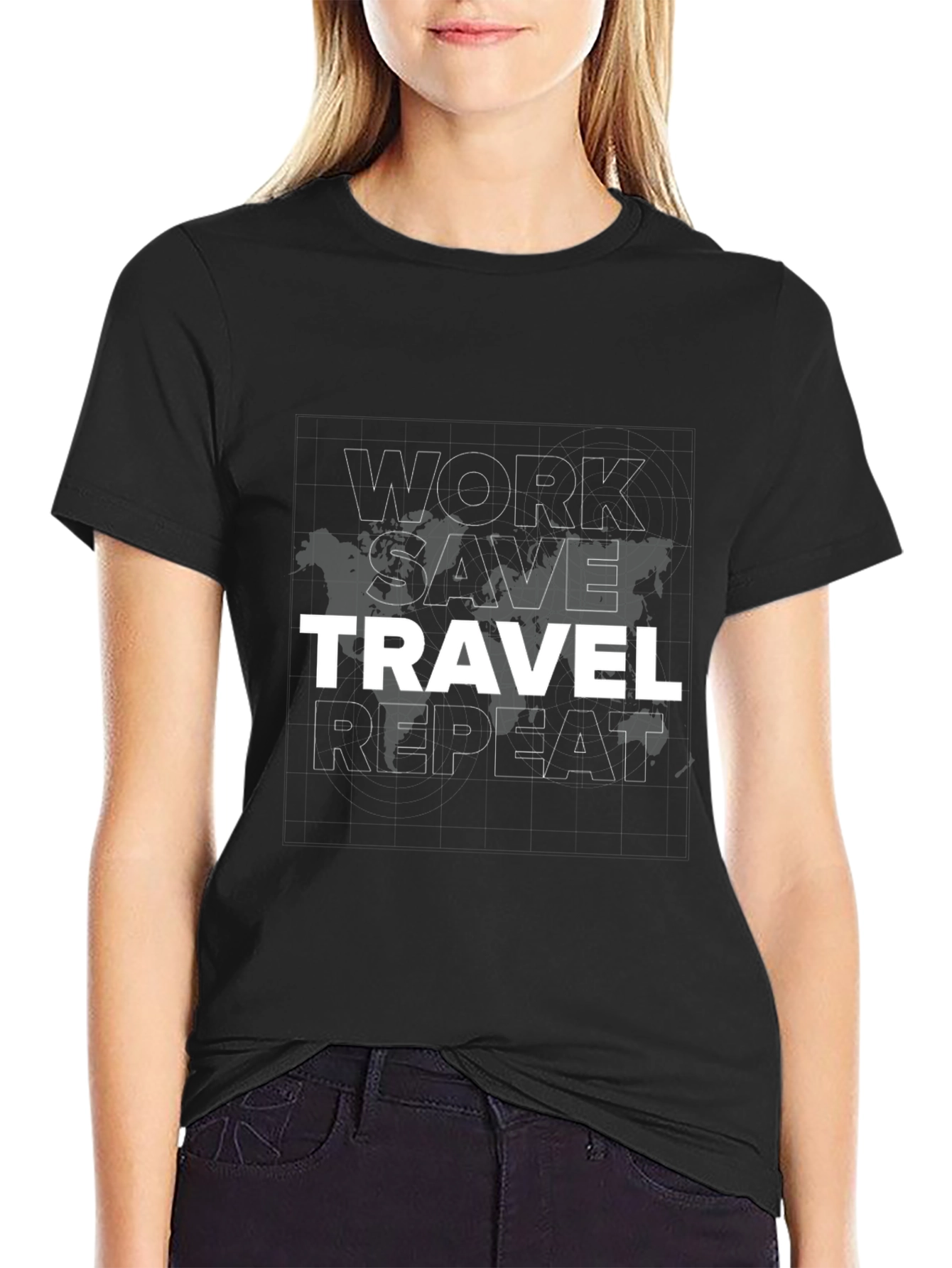 Work Save Travel Repeat Graphic Tee