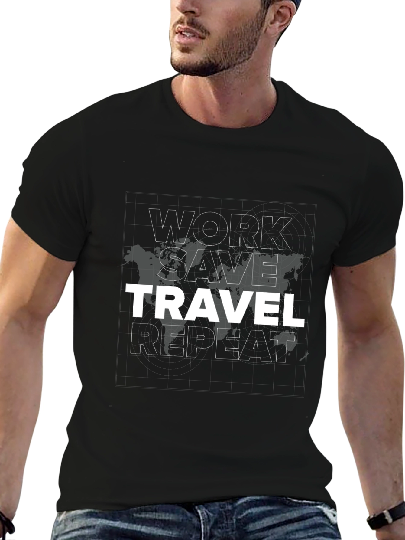 Work Save Travel Repeat Graphic Tee