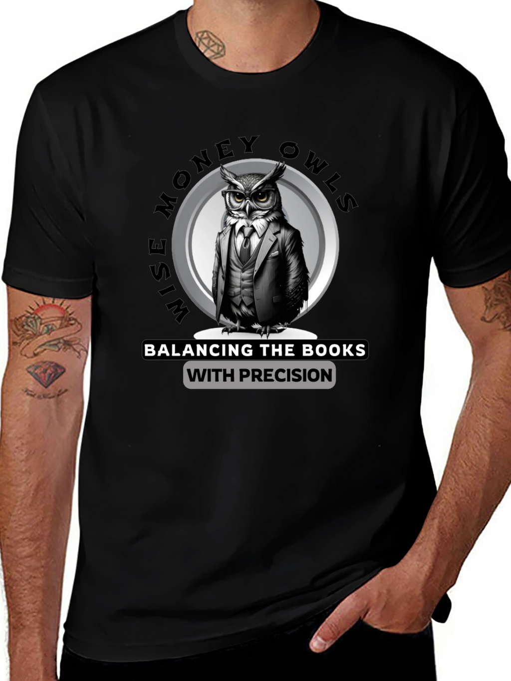 Wise Money Owls T-Shirt - Balancing Books With Precision