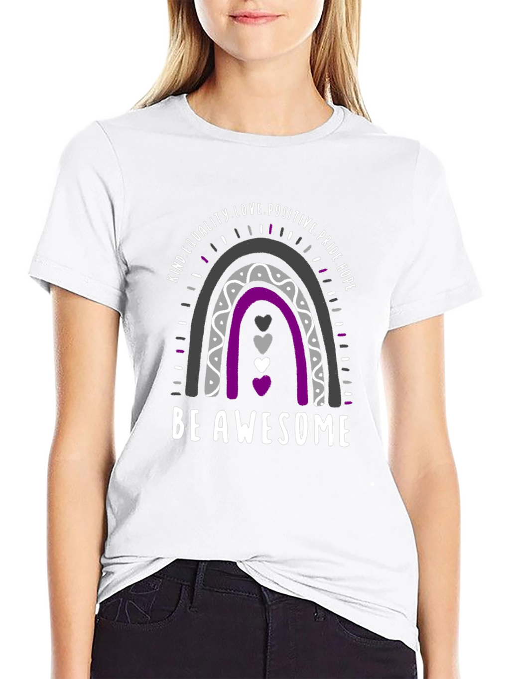 Asexual Pride Rainbow T-Shirt - Be Awesome