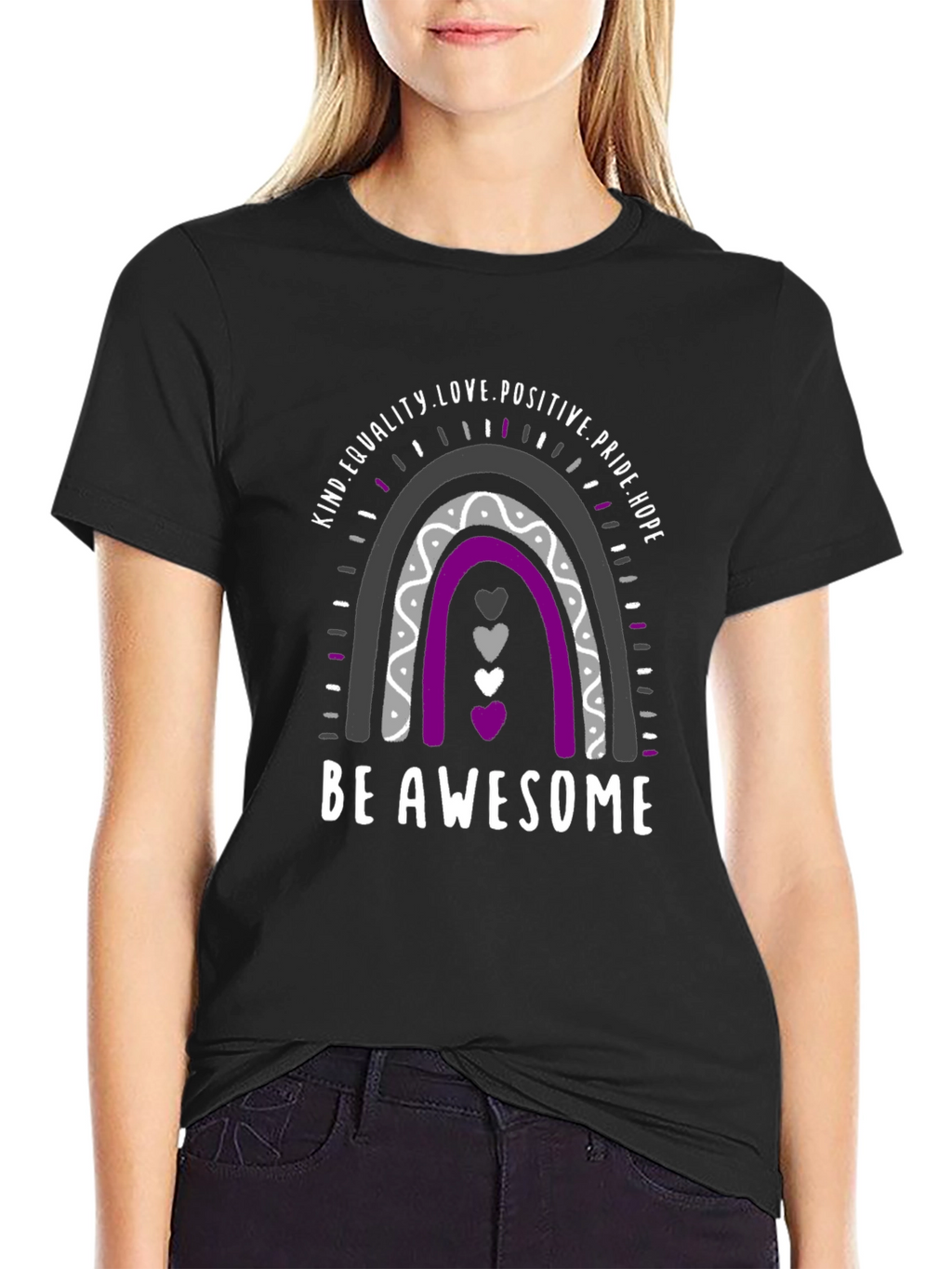 Asexual Pride Rainbow T-Shirt - Be Awesome