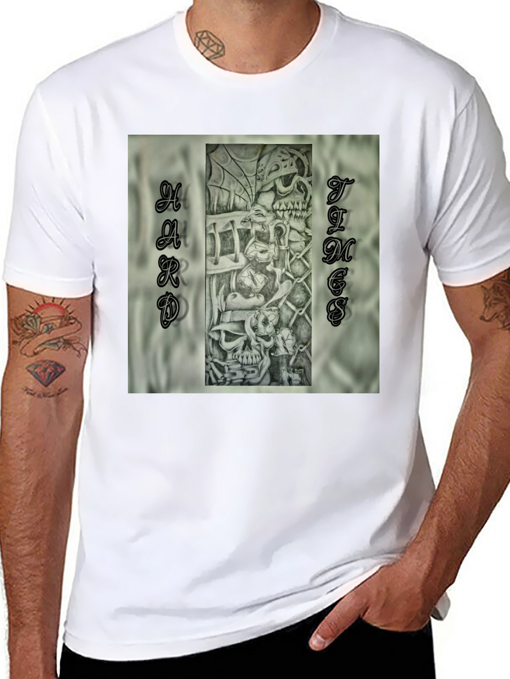 Hard Times Graphic Print Black T-Shirt
