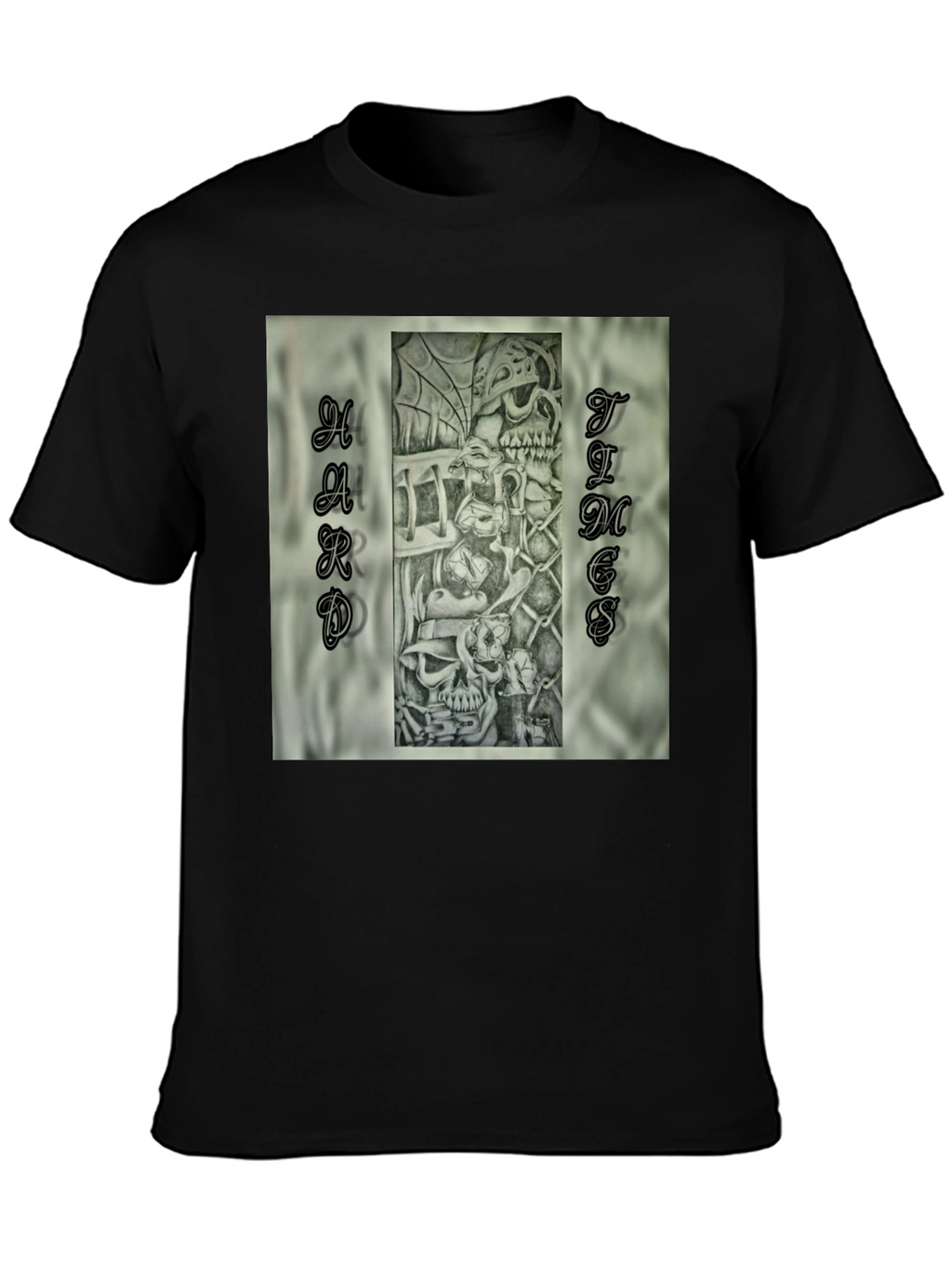 Hard Times Graphic Print Black T-Shirt
