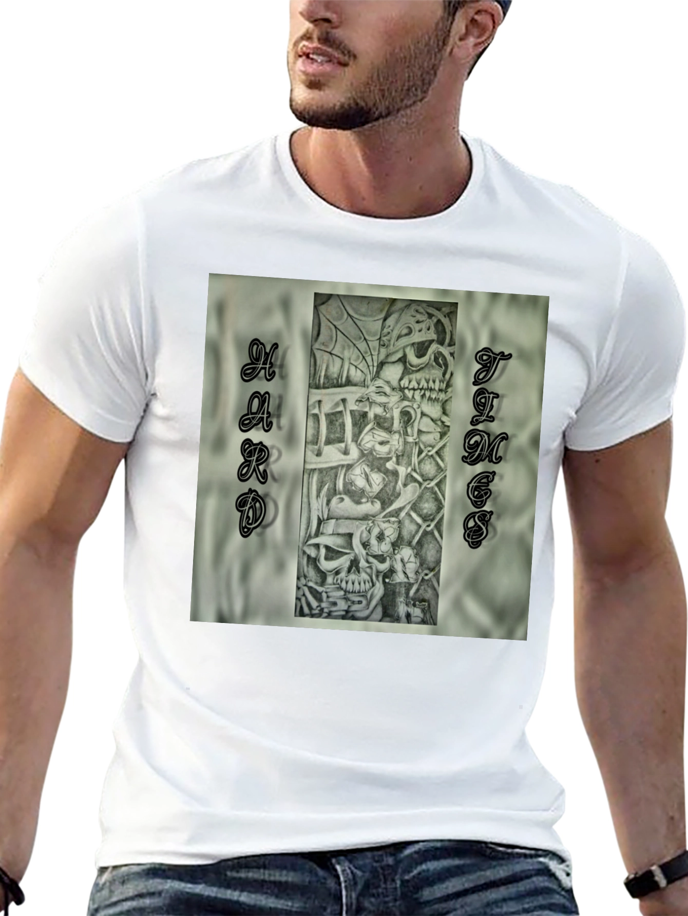 Hard Times Graphic Print Black T-Shirt