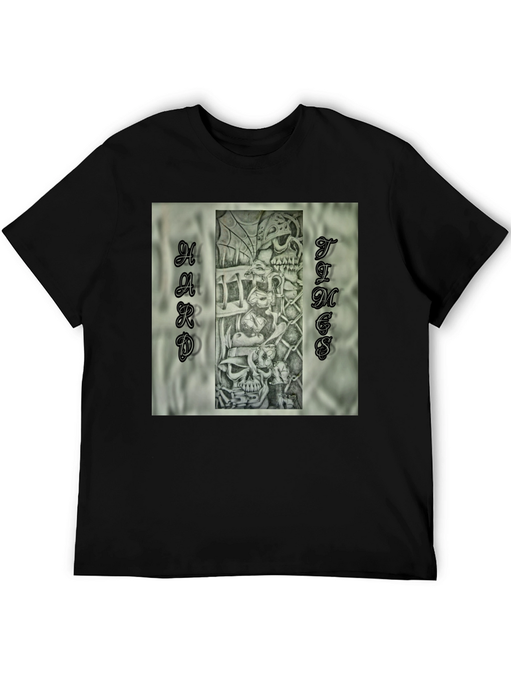 Hard Times Graphic Print Black T-Shirt