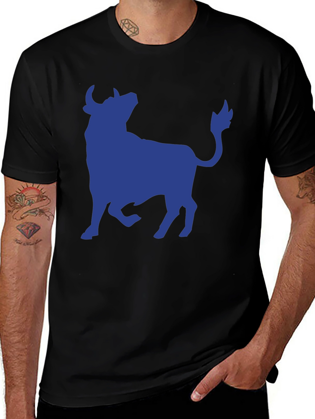 Blue Bull Graphic Tee - Mens Black T-Shirt