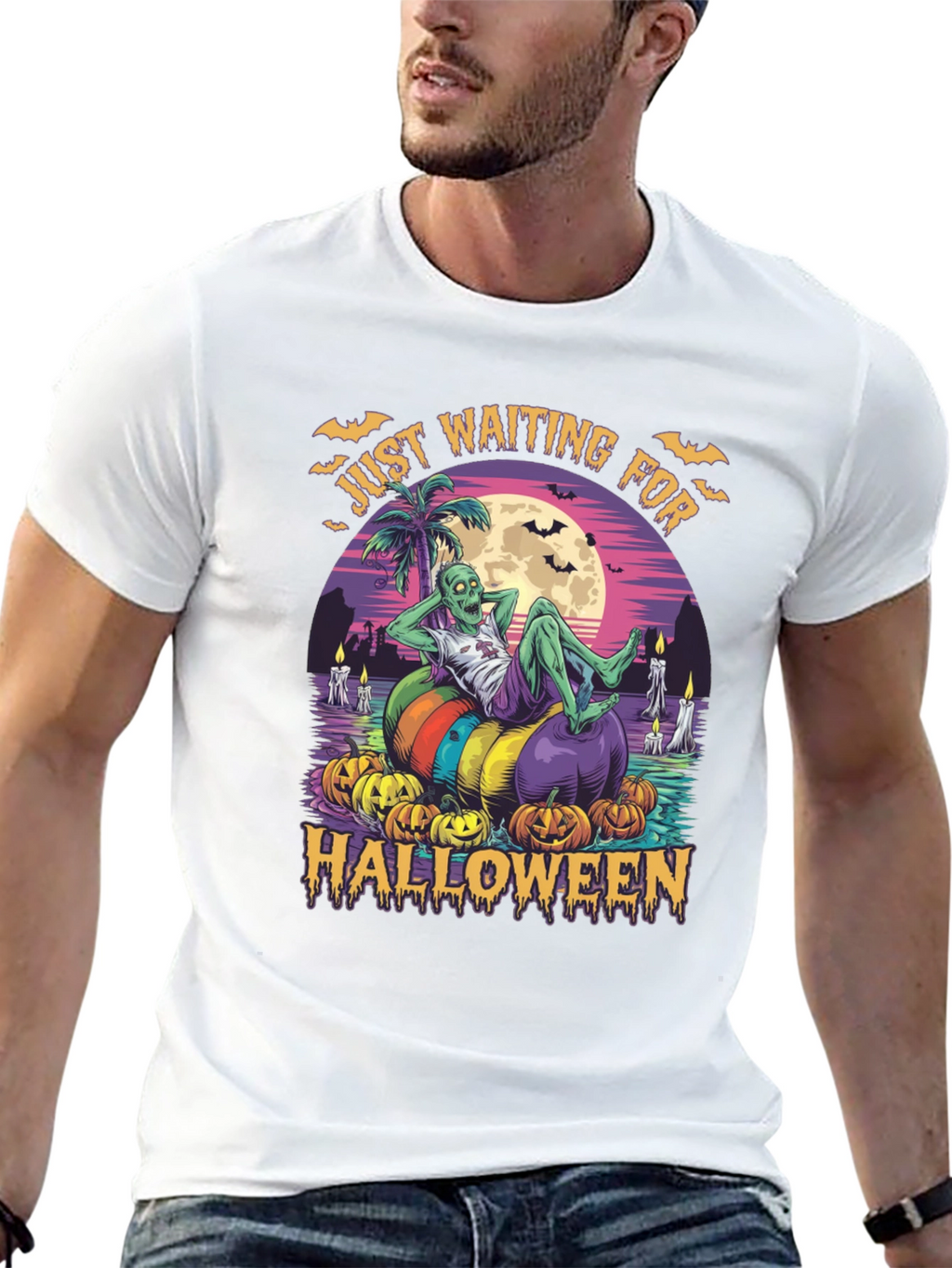 Zombie Halloween T-Shirt - Just Waiting for Halloween