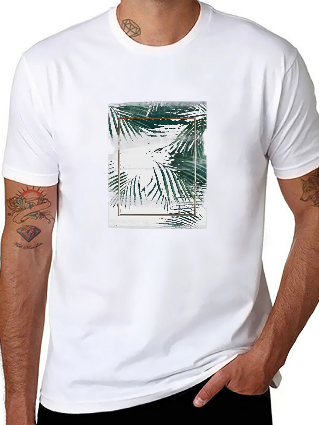 Tropical Leaves Framed T-Shirt