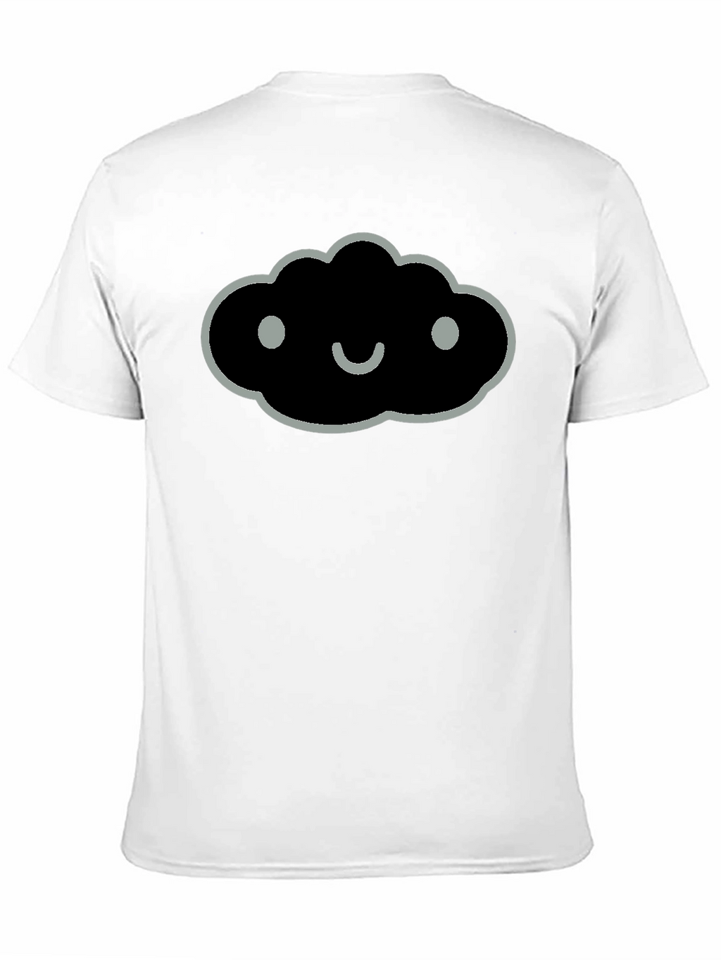 Smiling Cloud Graphic Tee - Soft Black Cotton Blend