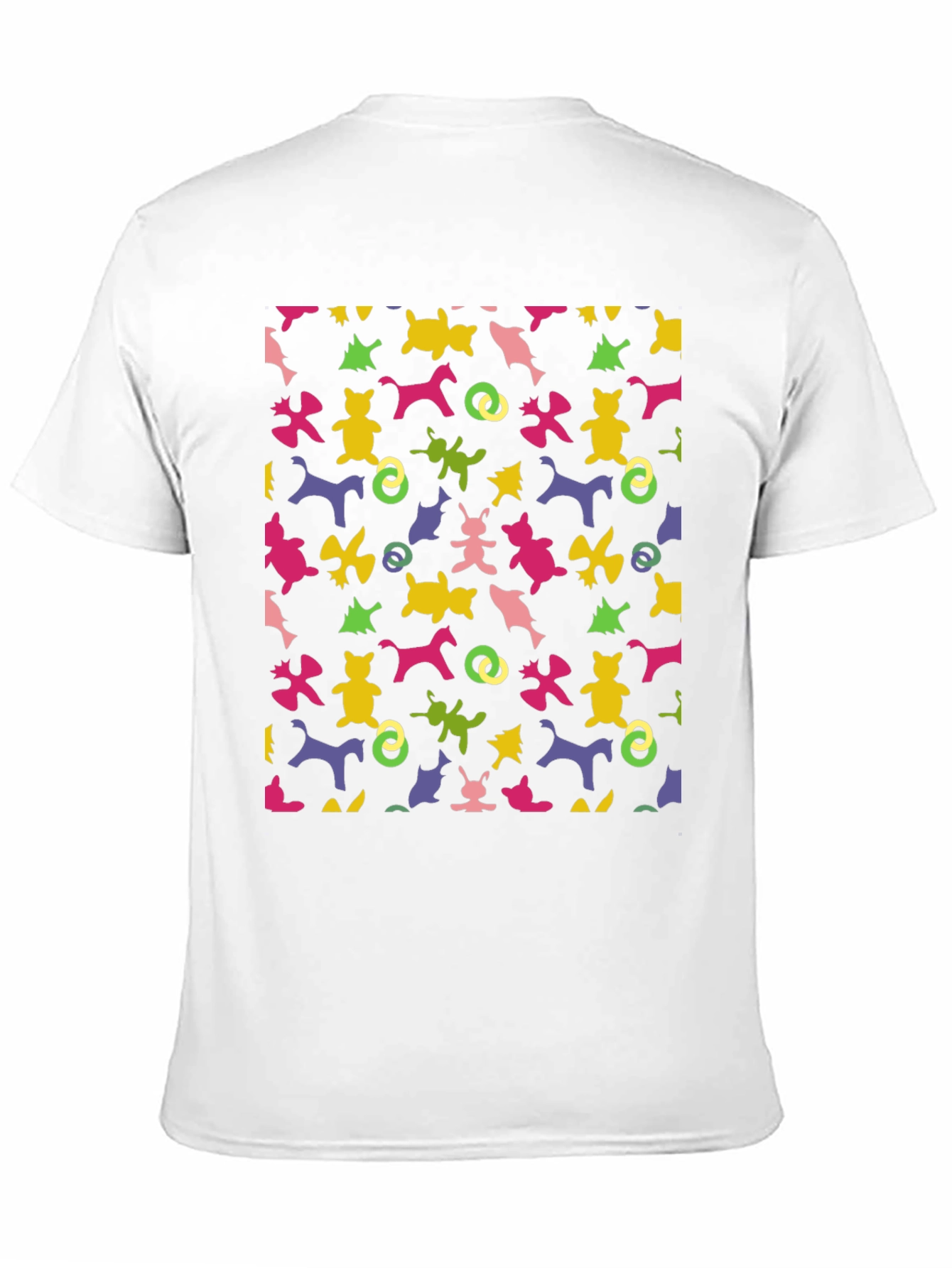 Novelty Pattern Tee: Fun Animal Print Black T-Shirt