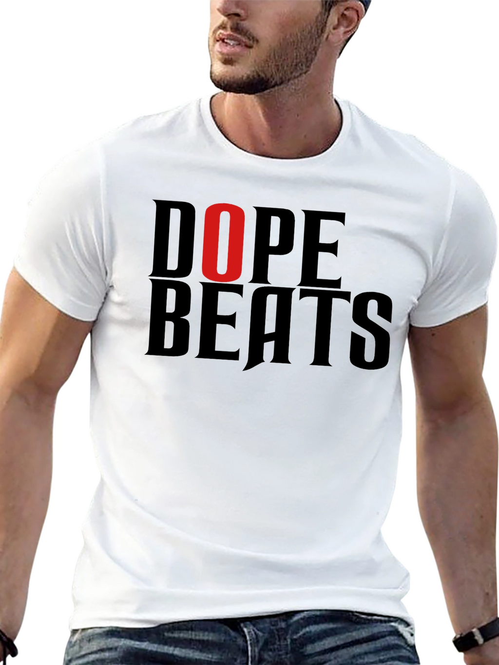 Dope Beats Graphic Tee - Mens Black Cotton T-Shirt