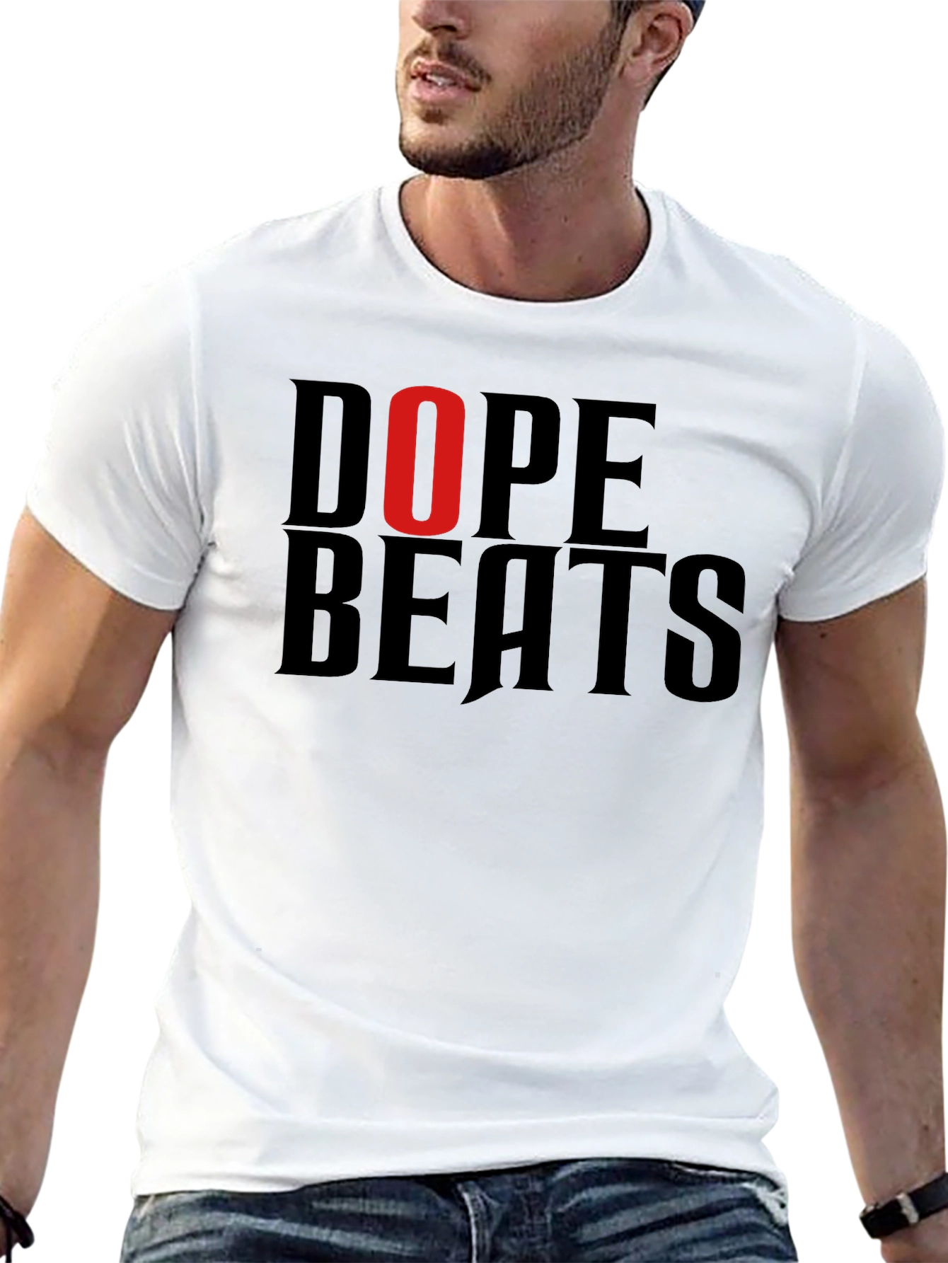Dope Beats Graphic Tee - Mens Black Cotton T-Shirt