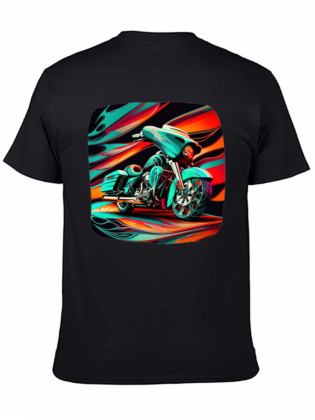 Motorcycle Graphic Black T-Shirt