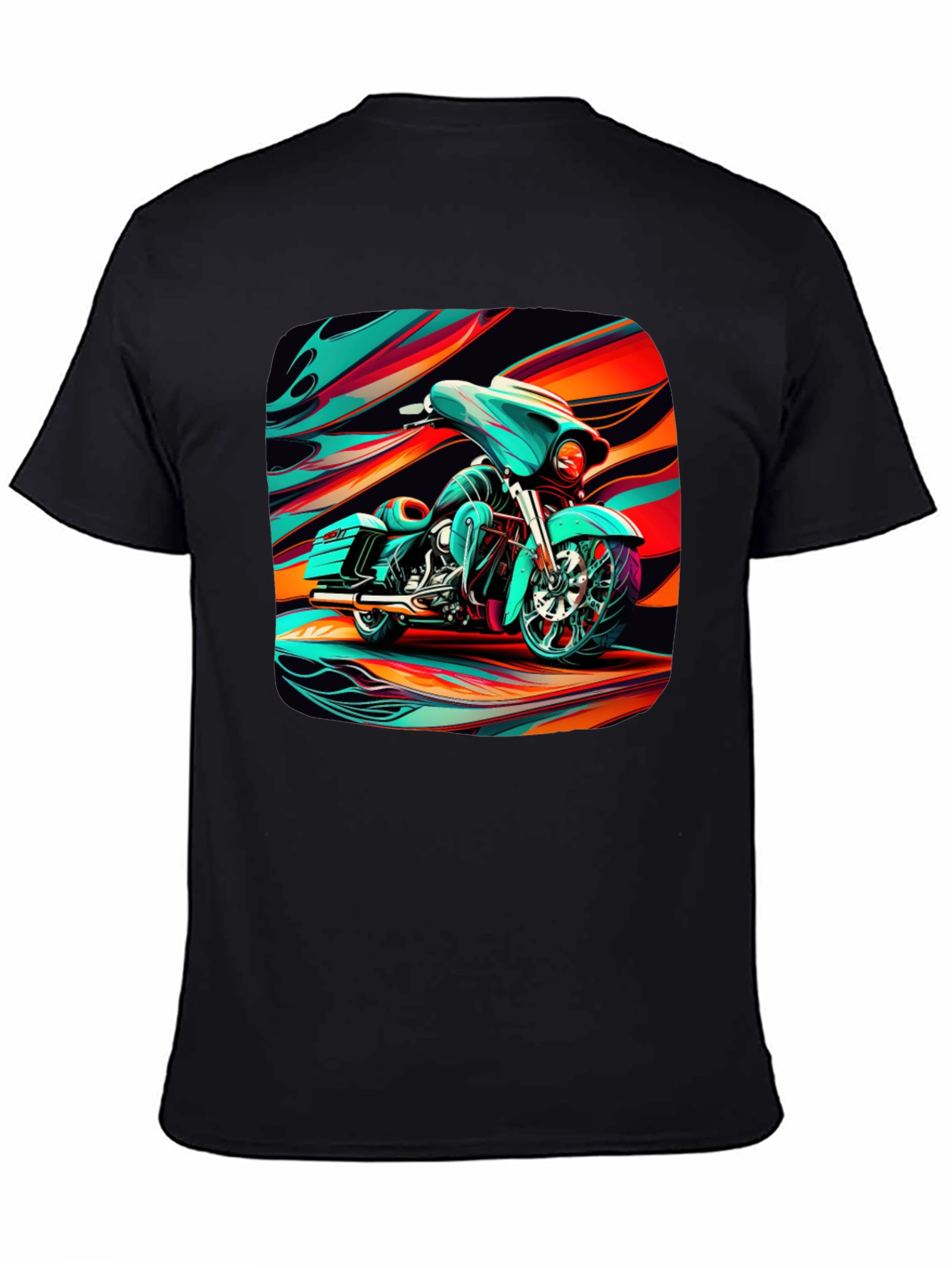 Motorcycle Graphic Black T-Shirt