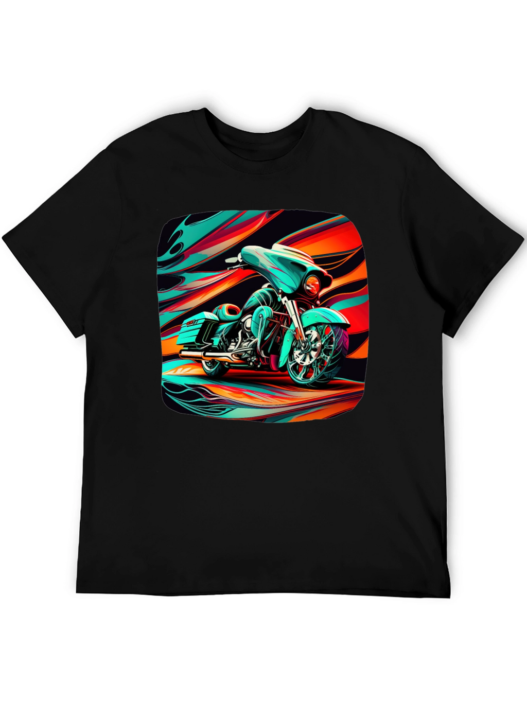 Motorcycle Graphic Black T-Shirt