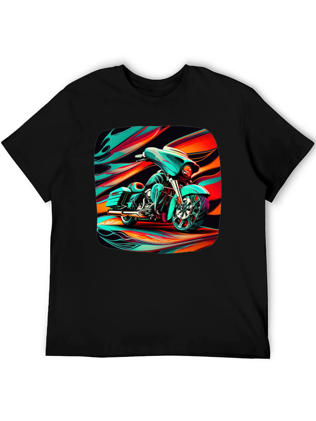Motorcycle Graphic Black T-Shirt