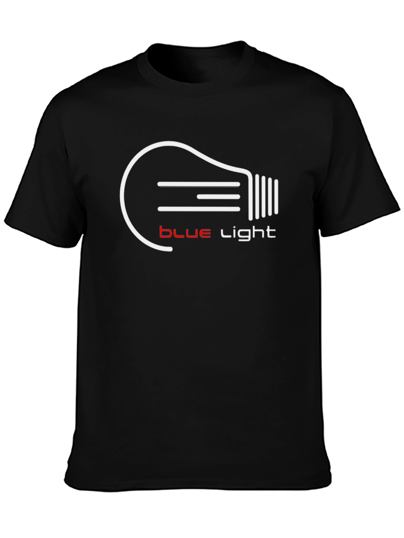 Blue Light Graphic Tee - Black Cotton T-Shirt