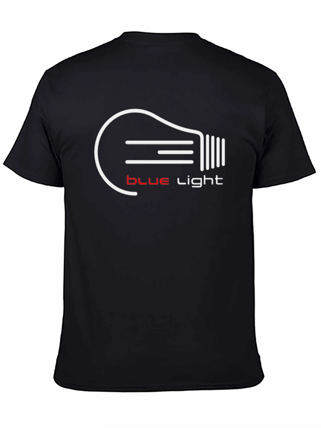 Blue Light Graphic Tee - Black Cotton T-Shirt