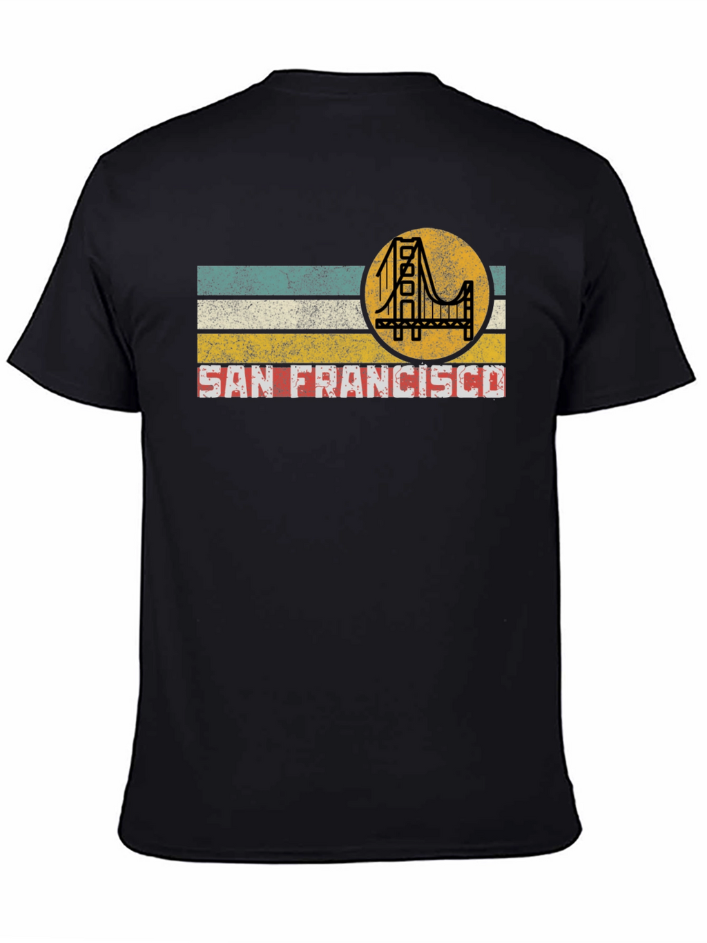 San Francisco Retro T-Shirt Golden Gate Bridge Mens Tee