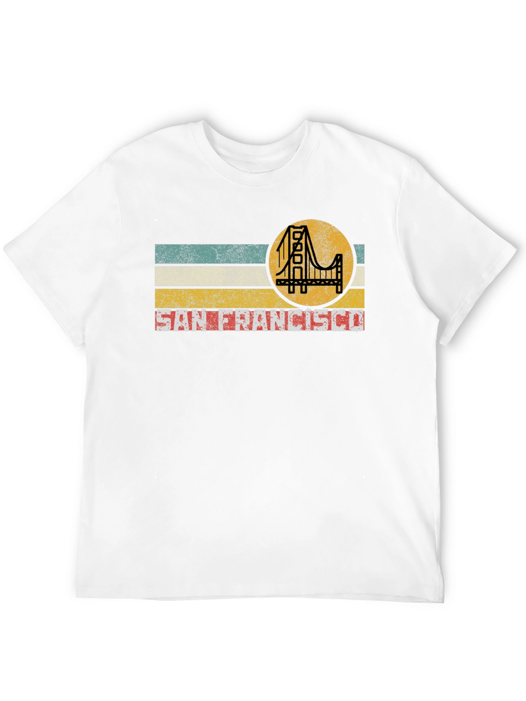 San Francisco Retro T-Shirt Golden Gate Bridge Mens Tee