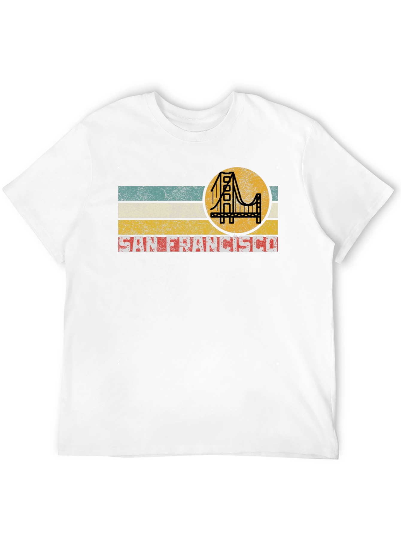 San Francisco Retro T-Shirt Golden Gate Bridge Mens Tee
