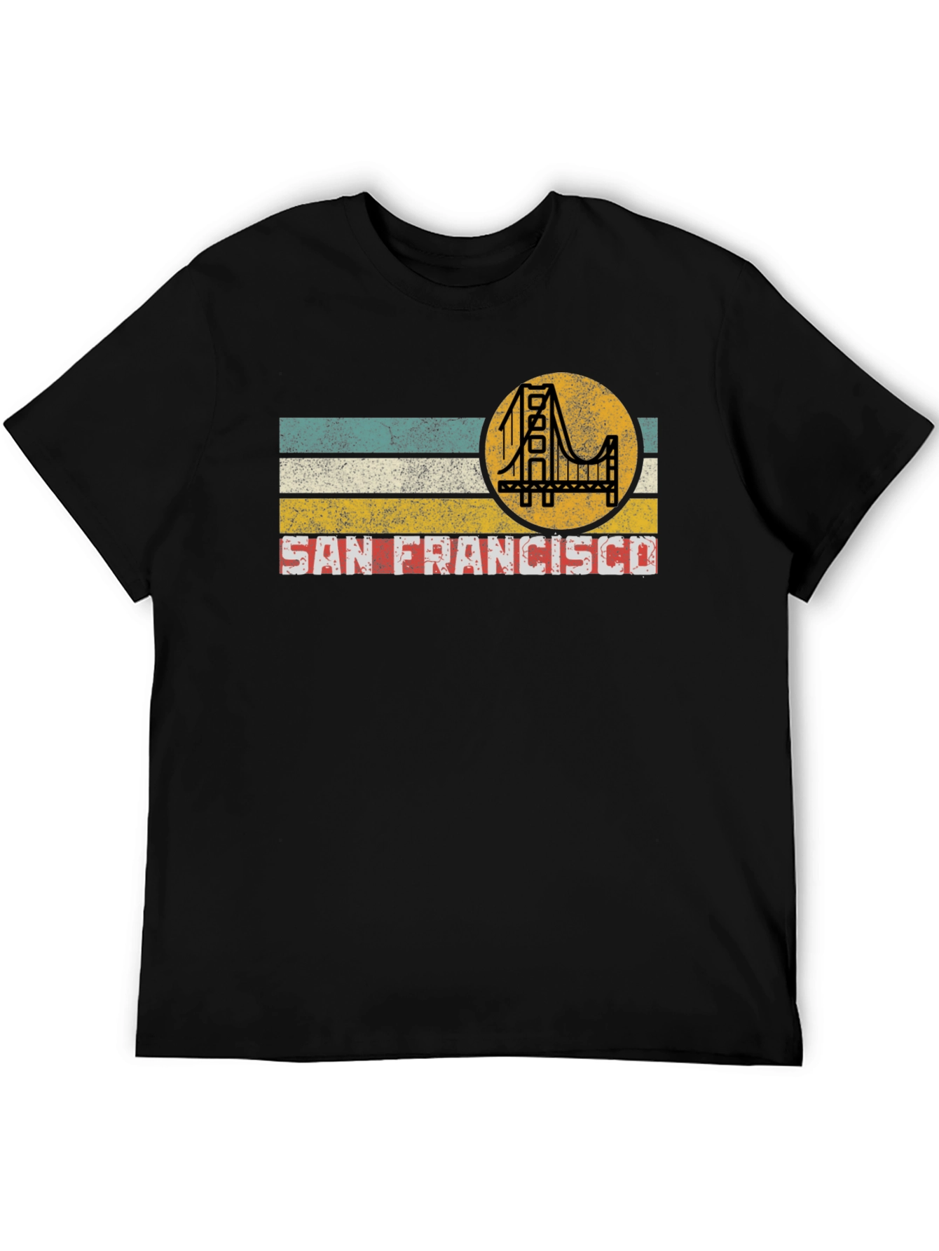 San Francisco Retro T-Shirt Golden Gate Bridge Mens Tee