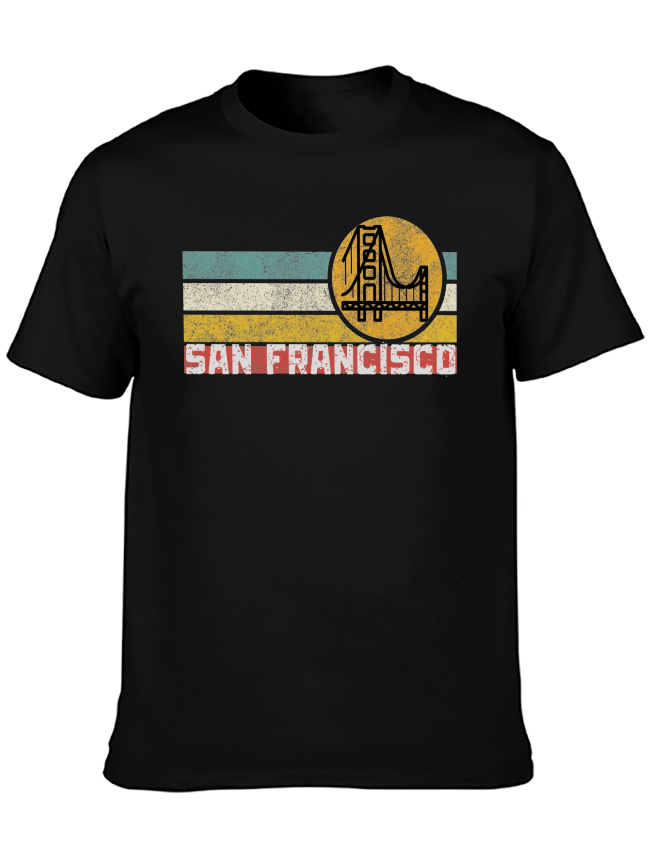 San Francisco Retro T-Shirt Golden Gate Bridge Mens Tee