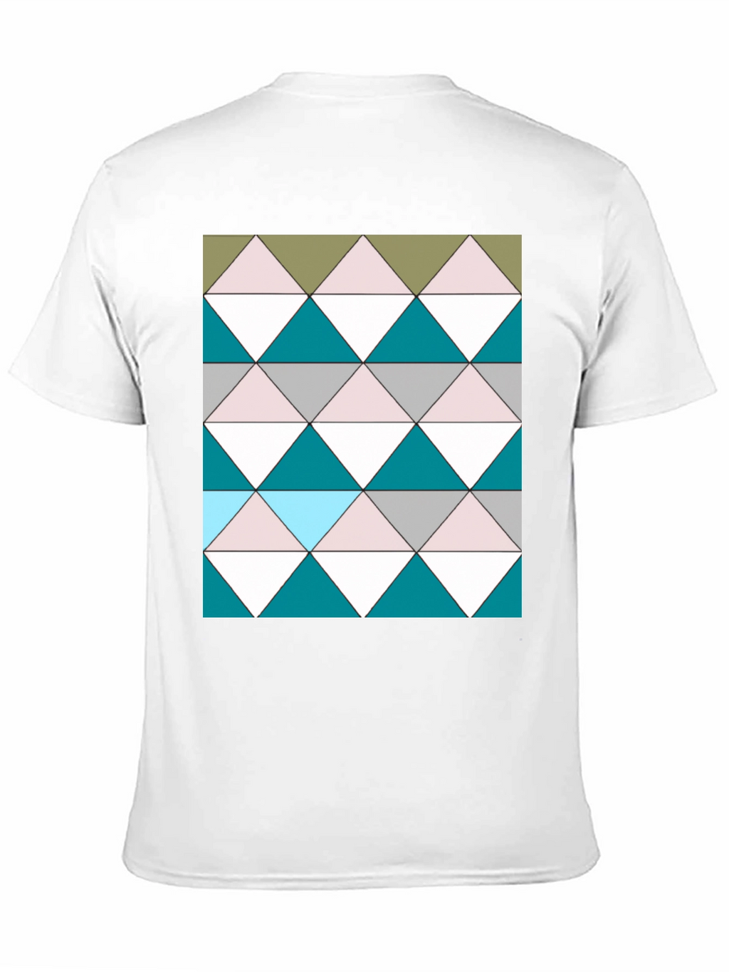 Geometric Triangle Pattern Black T-Shirt