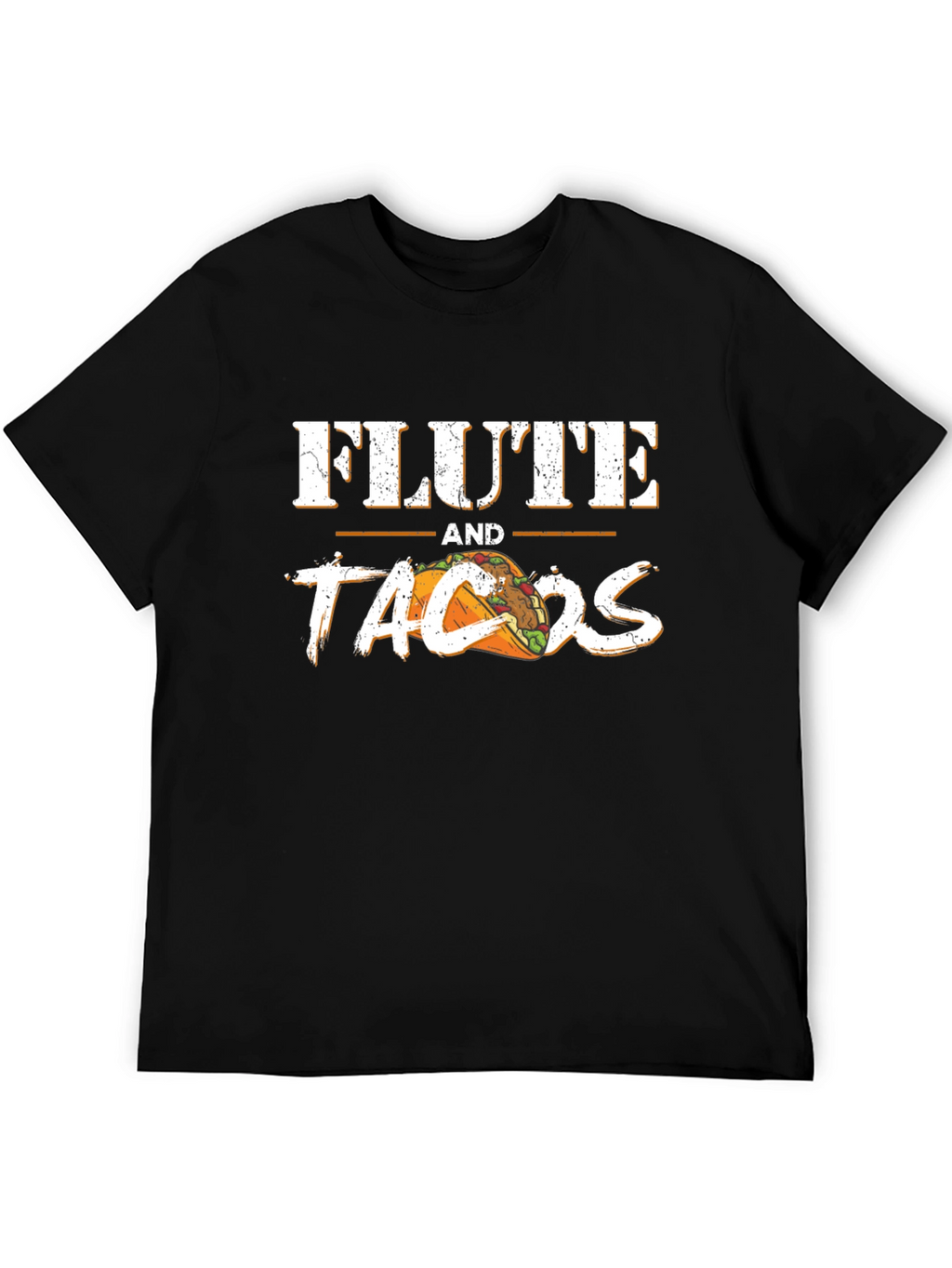 Flute and Tacos Black Graphic Tee