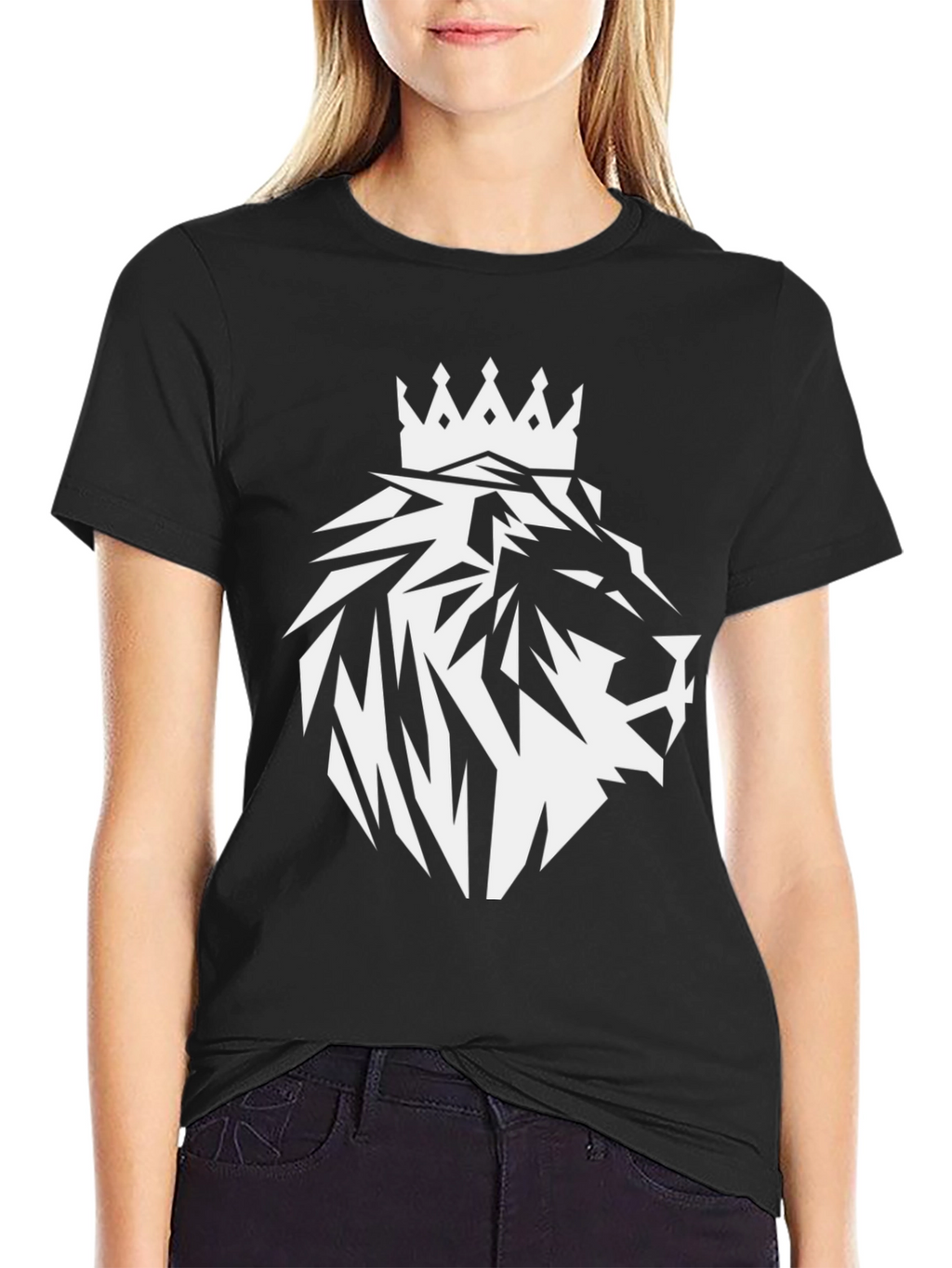 Lion King Crown Black T-Shirt - Modern Graphic Tee