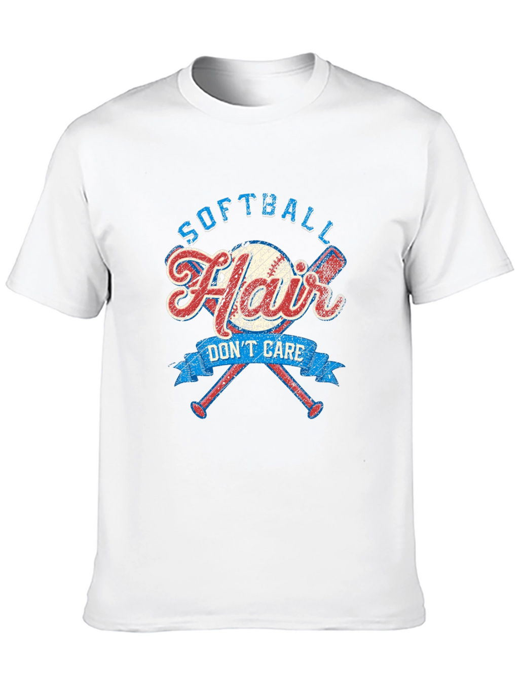 Softball Hair Dont Care Graphic Tee