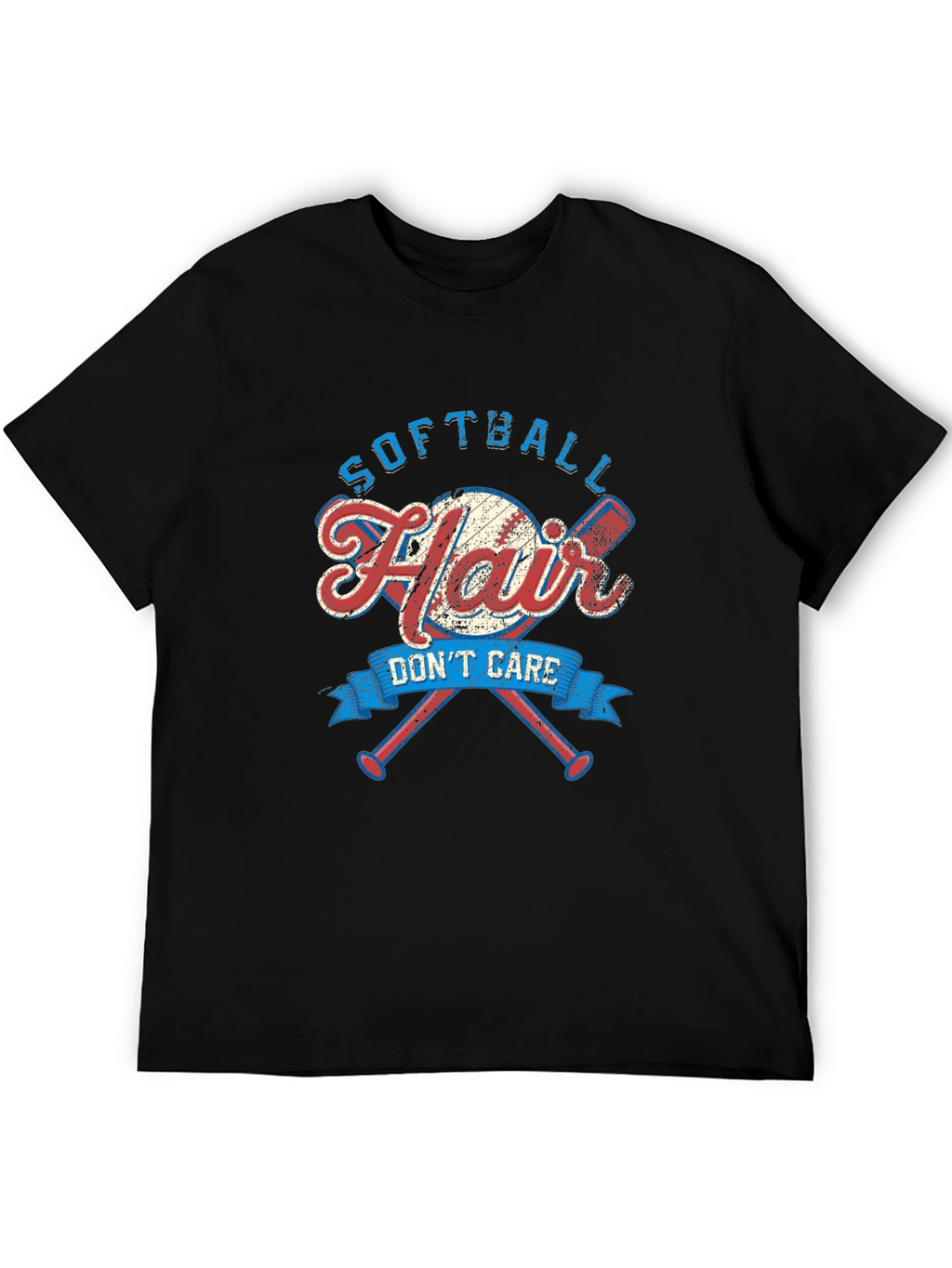 Softball Hair Dont Care Graphic Tee