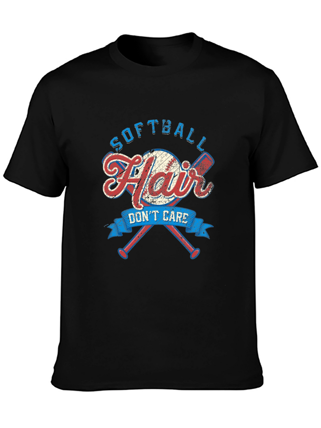 Softball Hair Dont Care Graphic Tee
