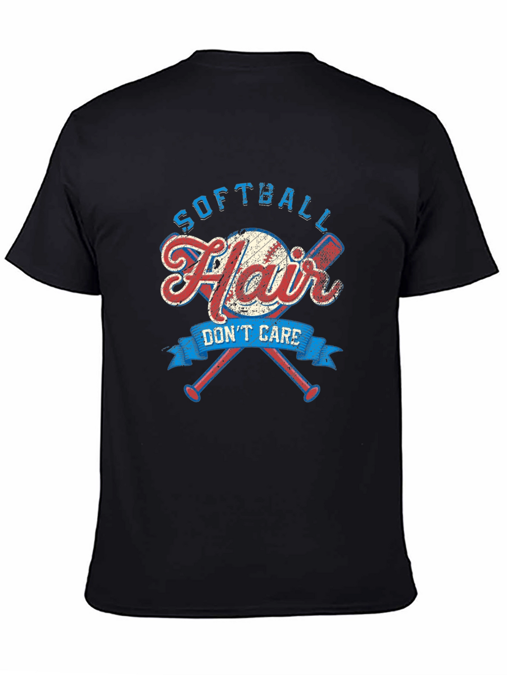 Softball Hair Dont Care Graphic Tee