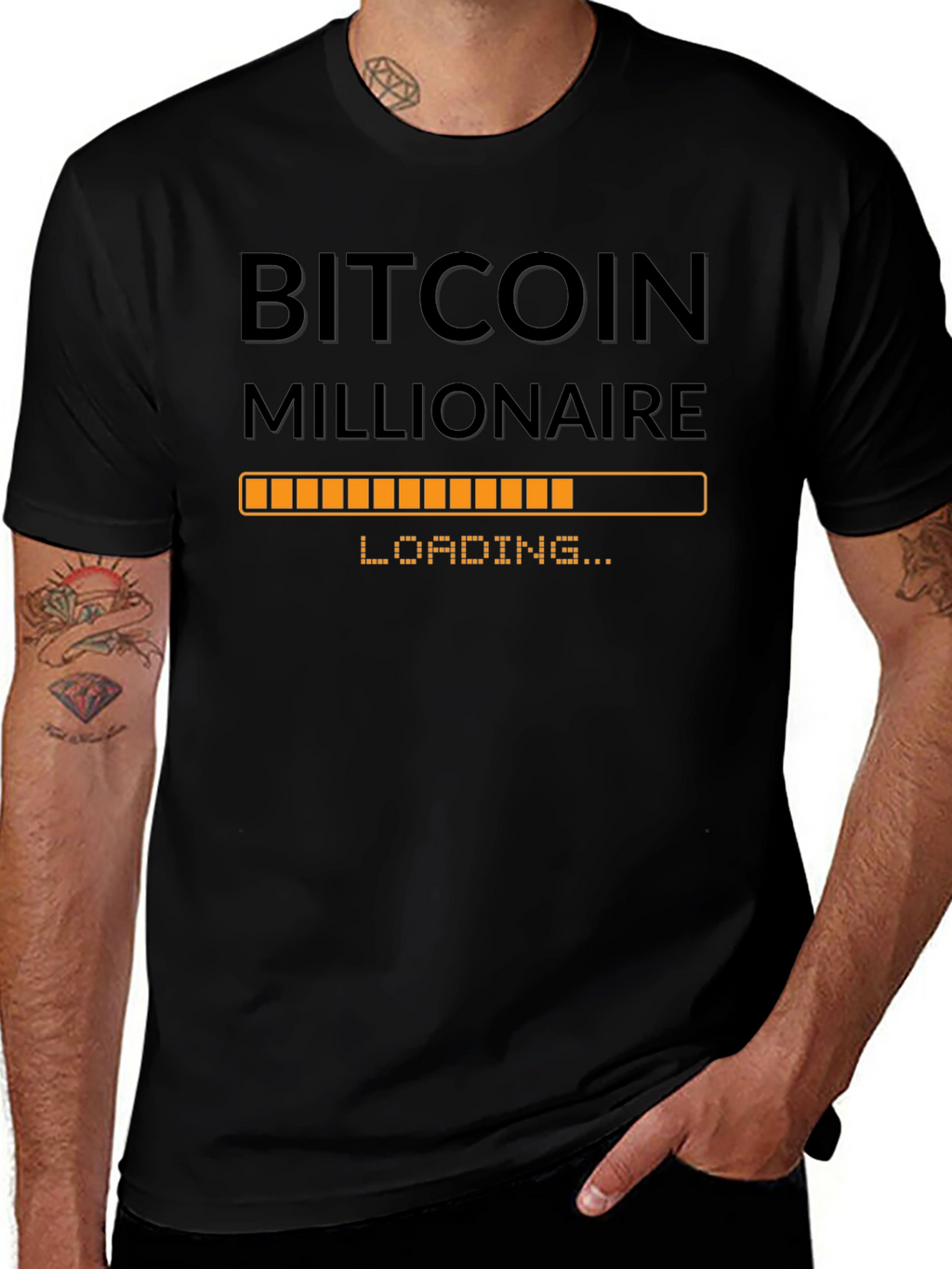 Bitcoin Millionaire Loading - Black T-Shirt