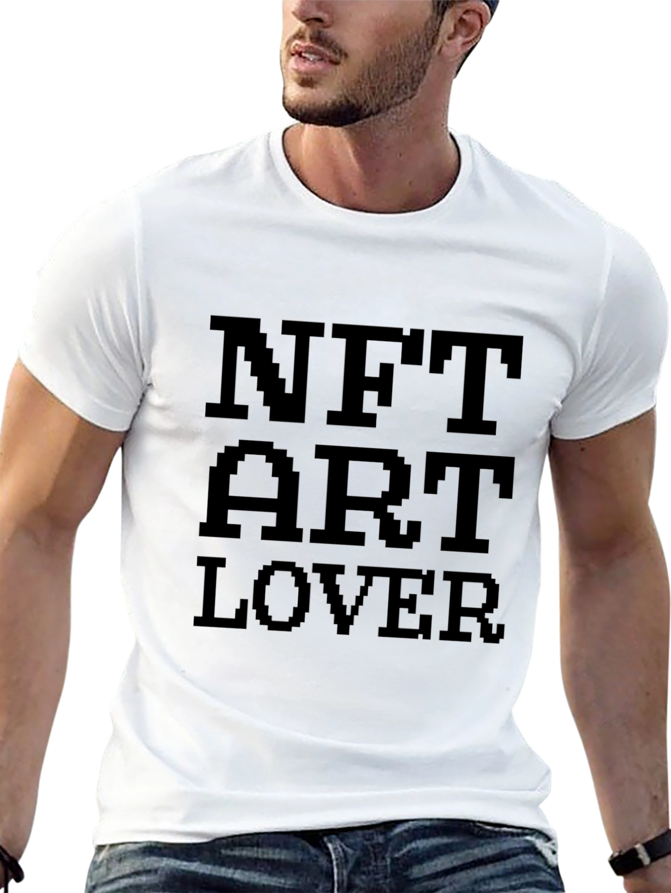 NFT Art Lover Pixelated Graphic Black T-Shirt